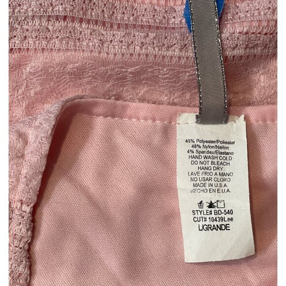 B_ENVIED Women's One Shoulder Pullover Top Stretch Lace Size Large Made USA Pink - Picture 6 of 8